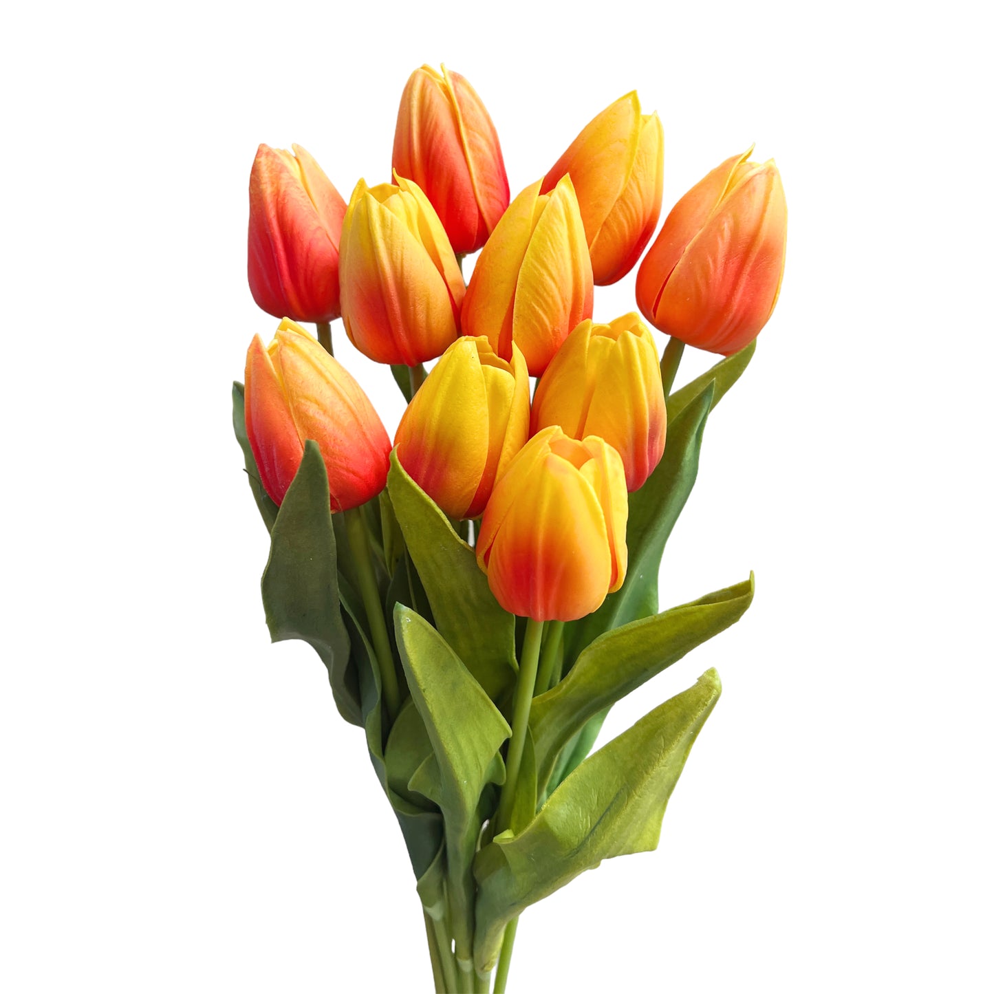 Set of 10 Artificial Tulip Stems with Real Touch, 18 inches Tall
