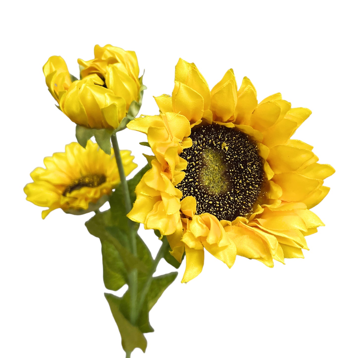 Set of 3 Artificial Sunflower Stems - 26 inches Tall