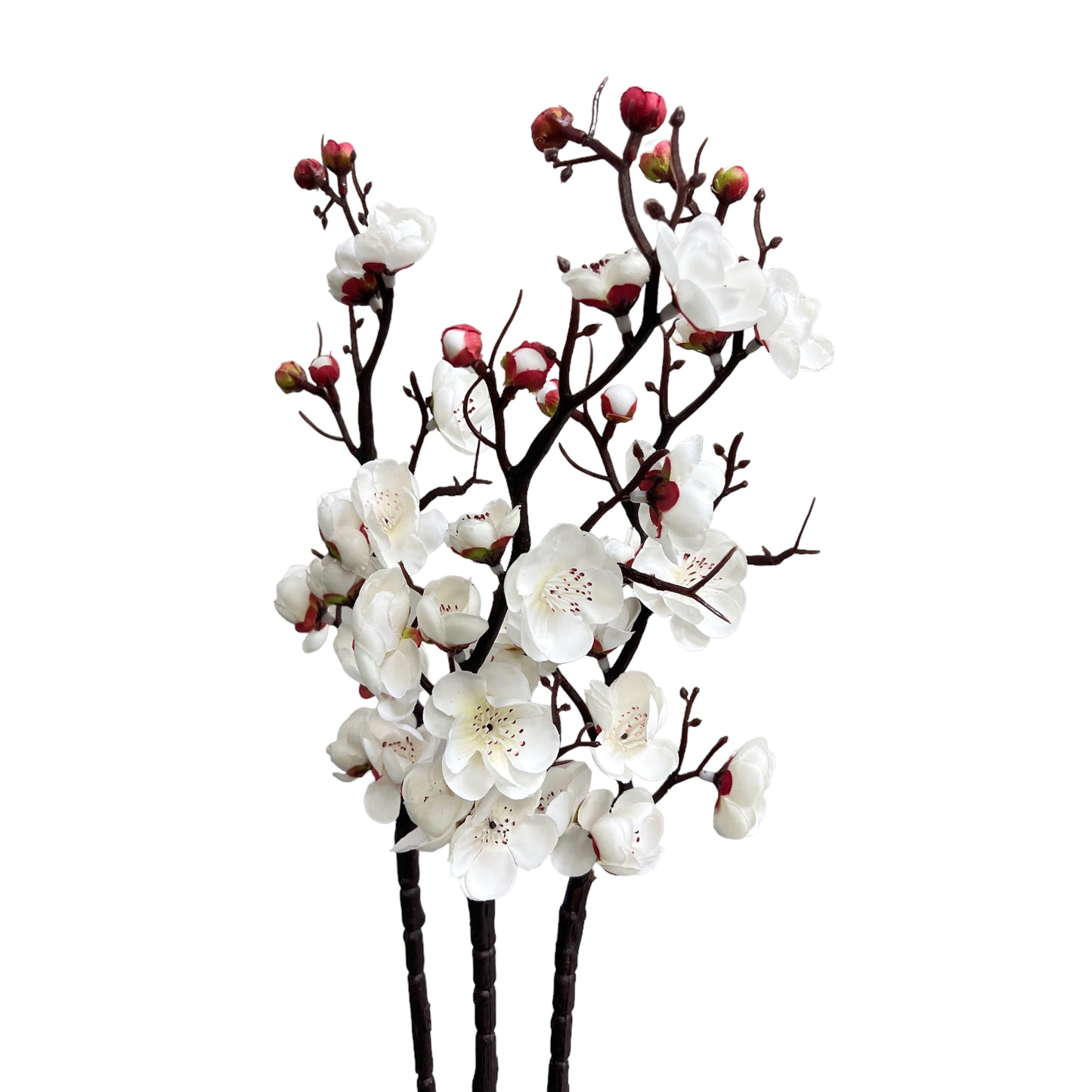 Set of 3 Artificial Plum Blossom Stems 24 inch Tall