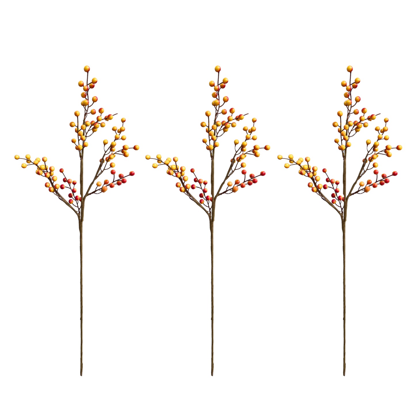 28 inch Tall Artificial Christmas Berries Holiday Berries Stems (Set of 3)