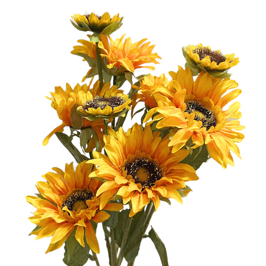 Artificial Sunflower Stems 22inch Tall (Set of 3)