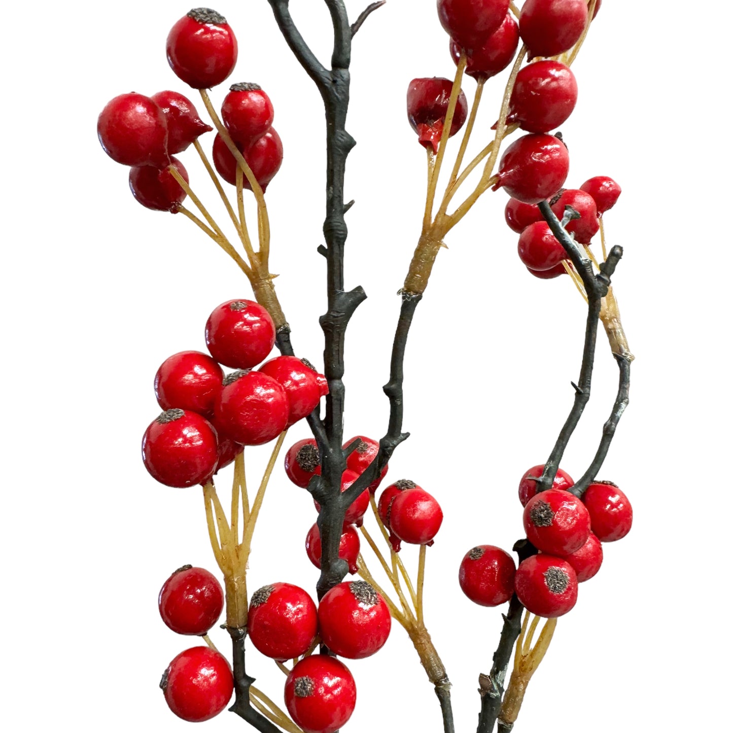 31-Inch Tall Artificial Christmas Berry Stems for Holiday Decor Set of 3