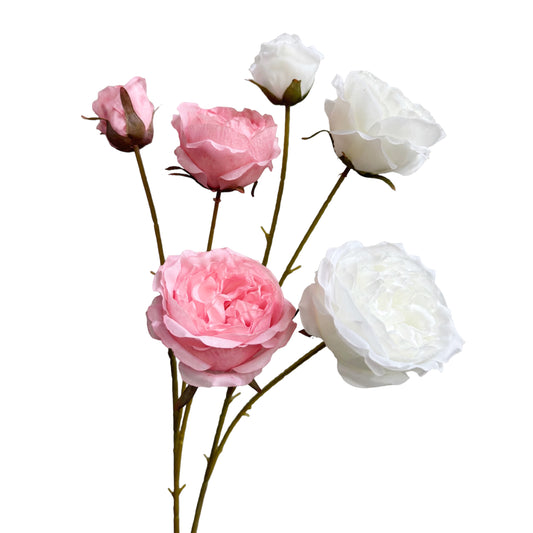 Set of 12 Artificial Rose Stems, 26 Inches Tall