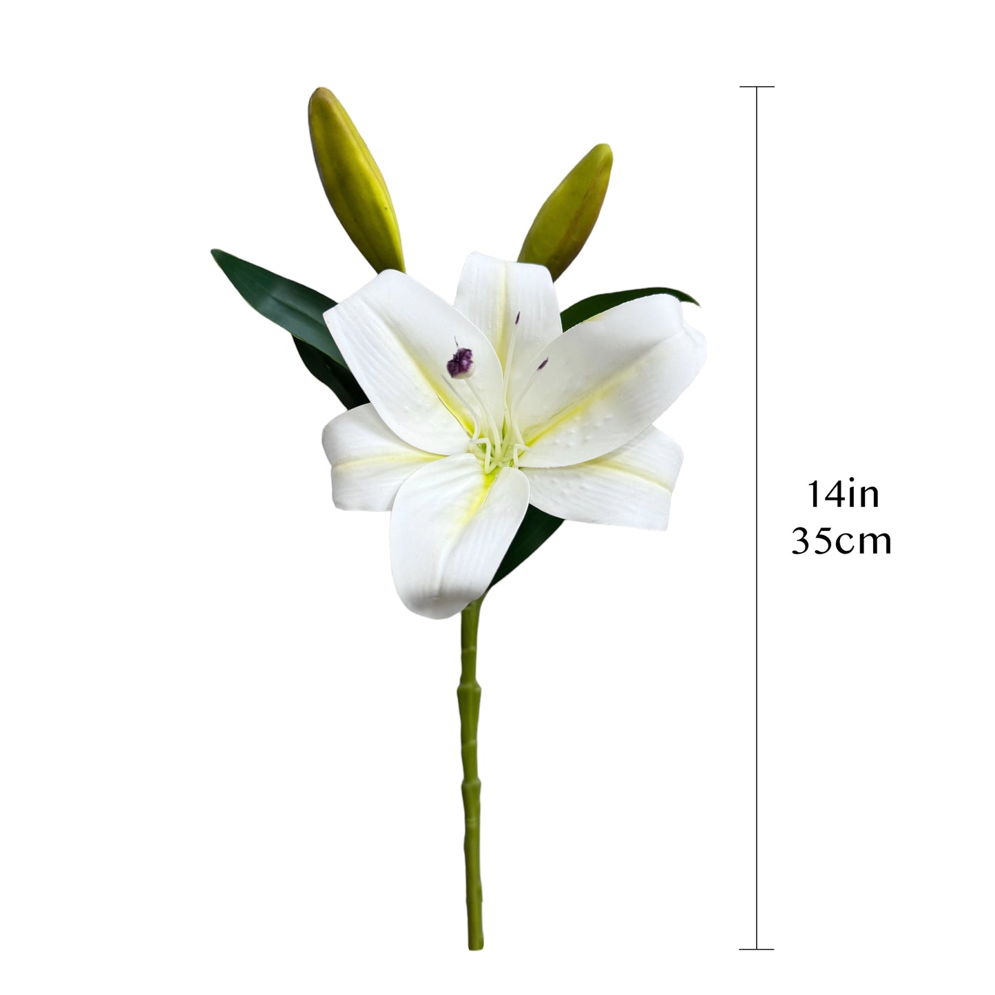 Set of 2 Elegant Artificial Lily Stems, with Blooms and Buds