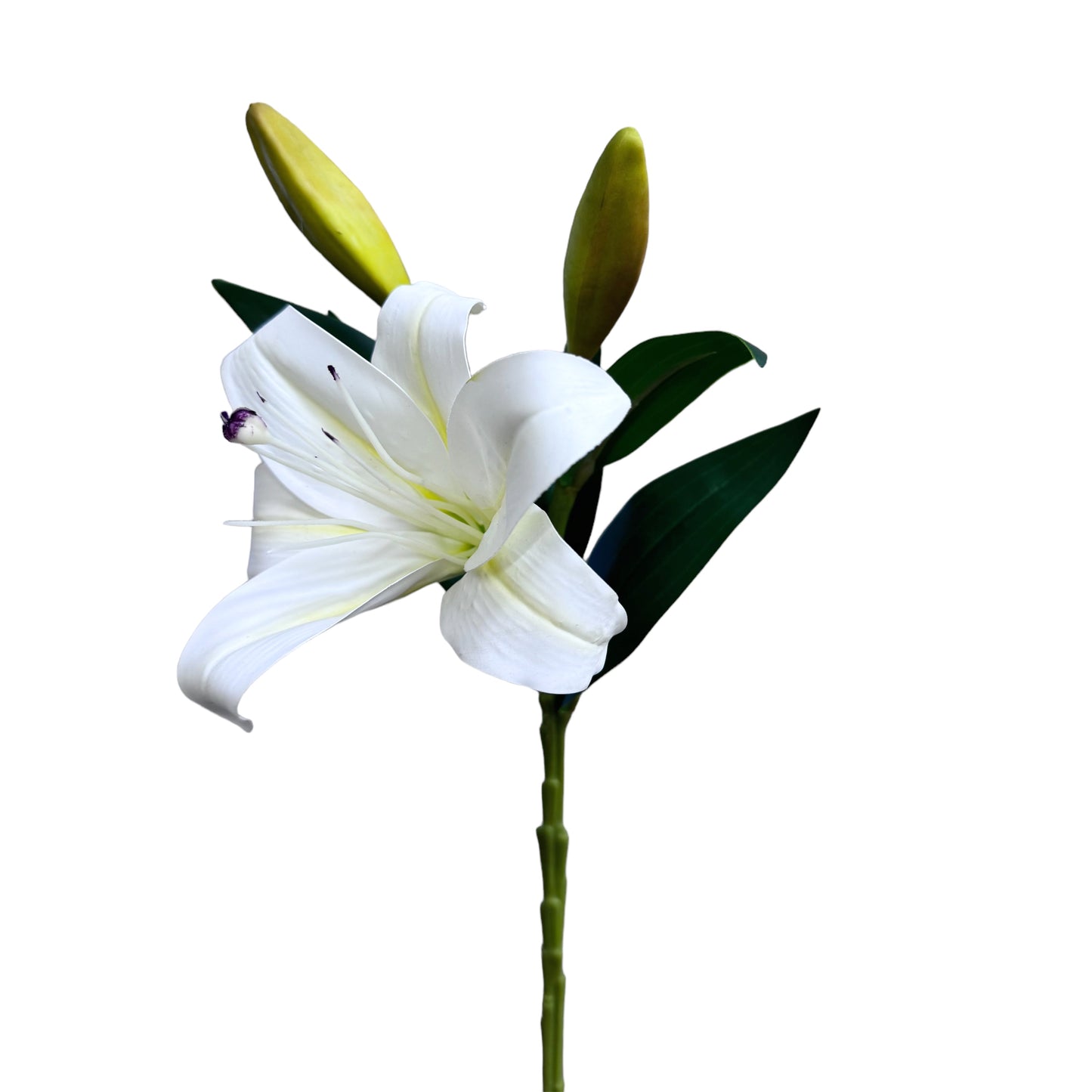 Set of 2 Elegant Artificial Lily Stems, with Blooms and Buds