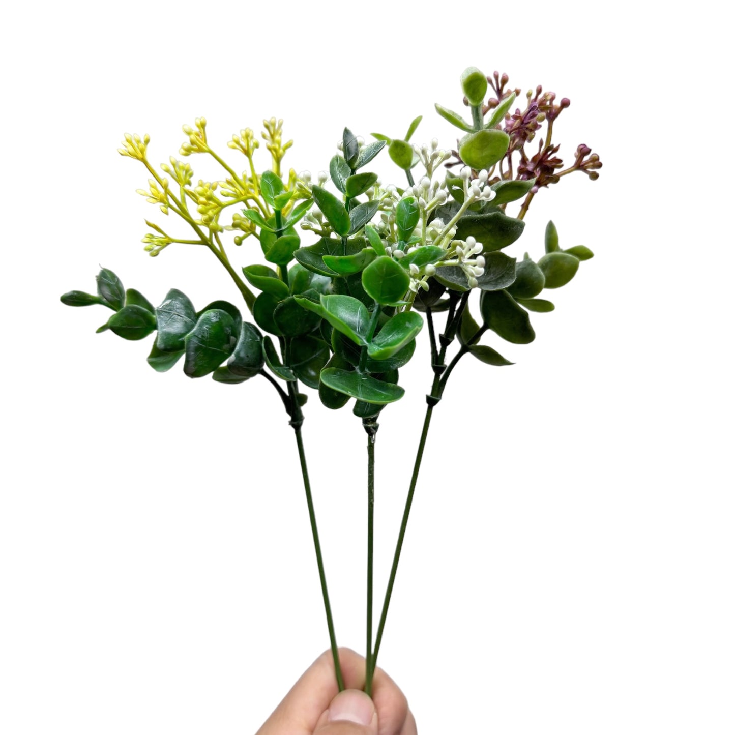 Set of 6 Bendable Stem Eucalyptus Greenery Picks - 10" Tall
