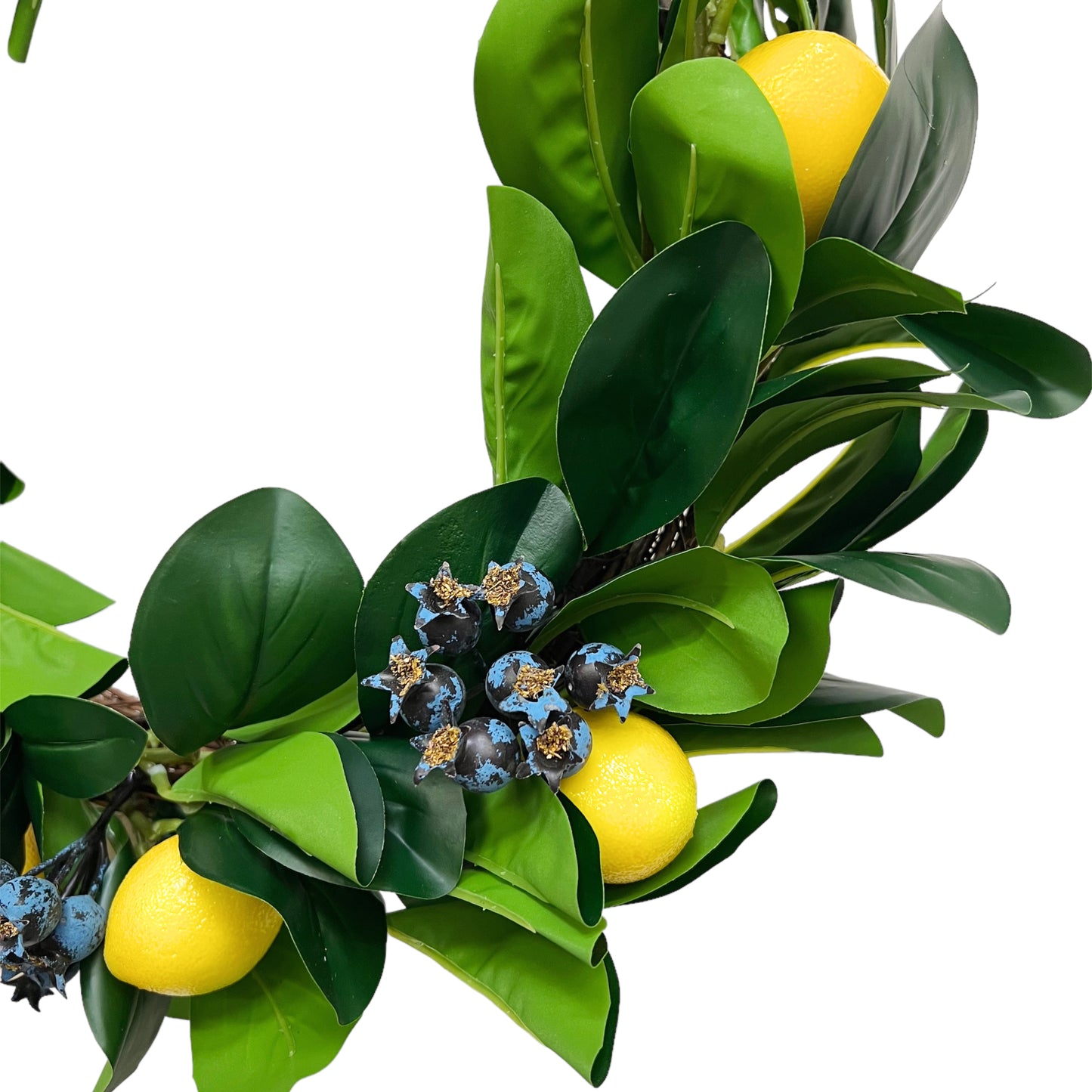 Handcrafted Artificial Lemon & Blueberry Wreath