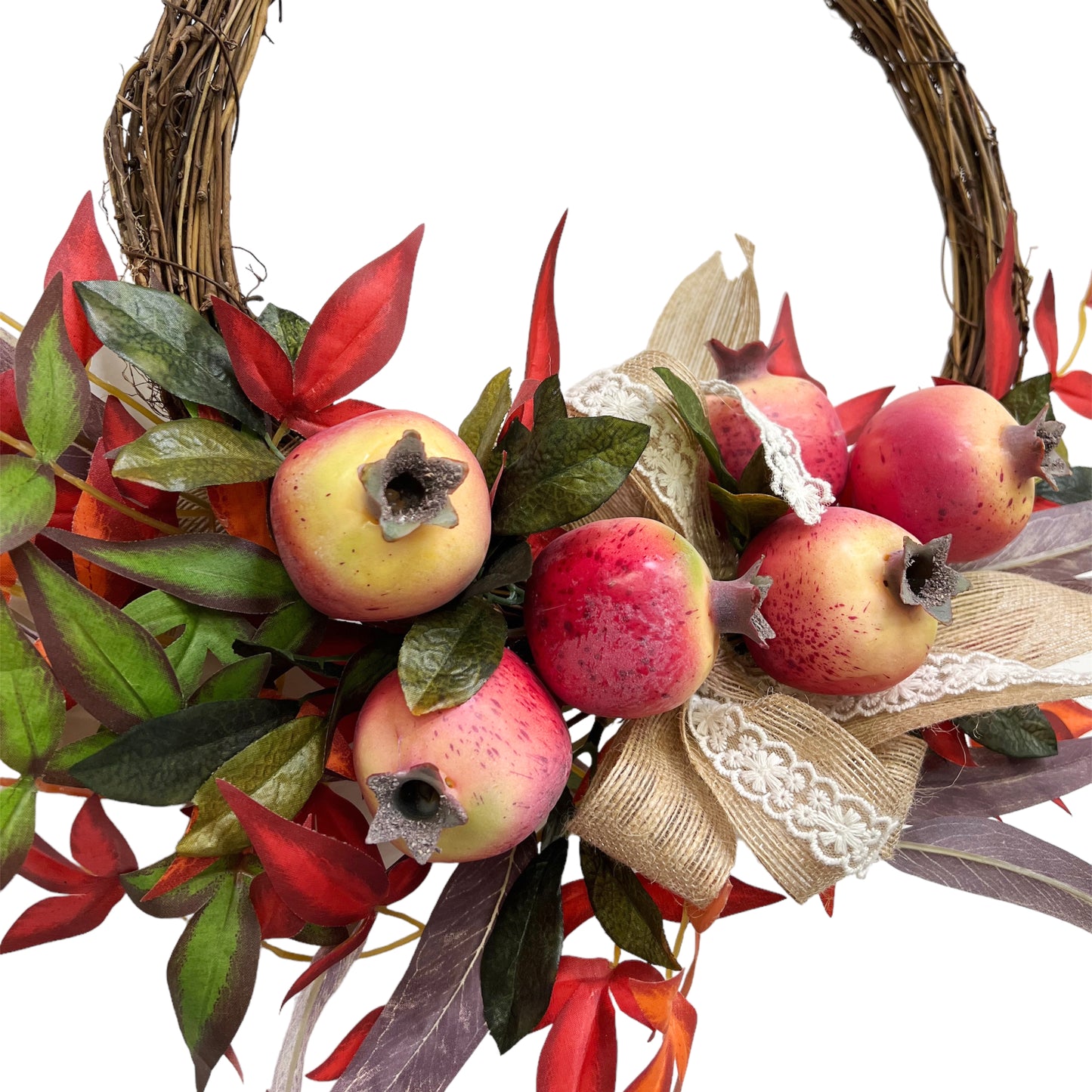 Artificial Pomegranate & Maple leaf Handcrafted Wreath