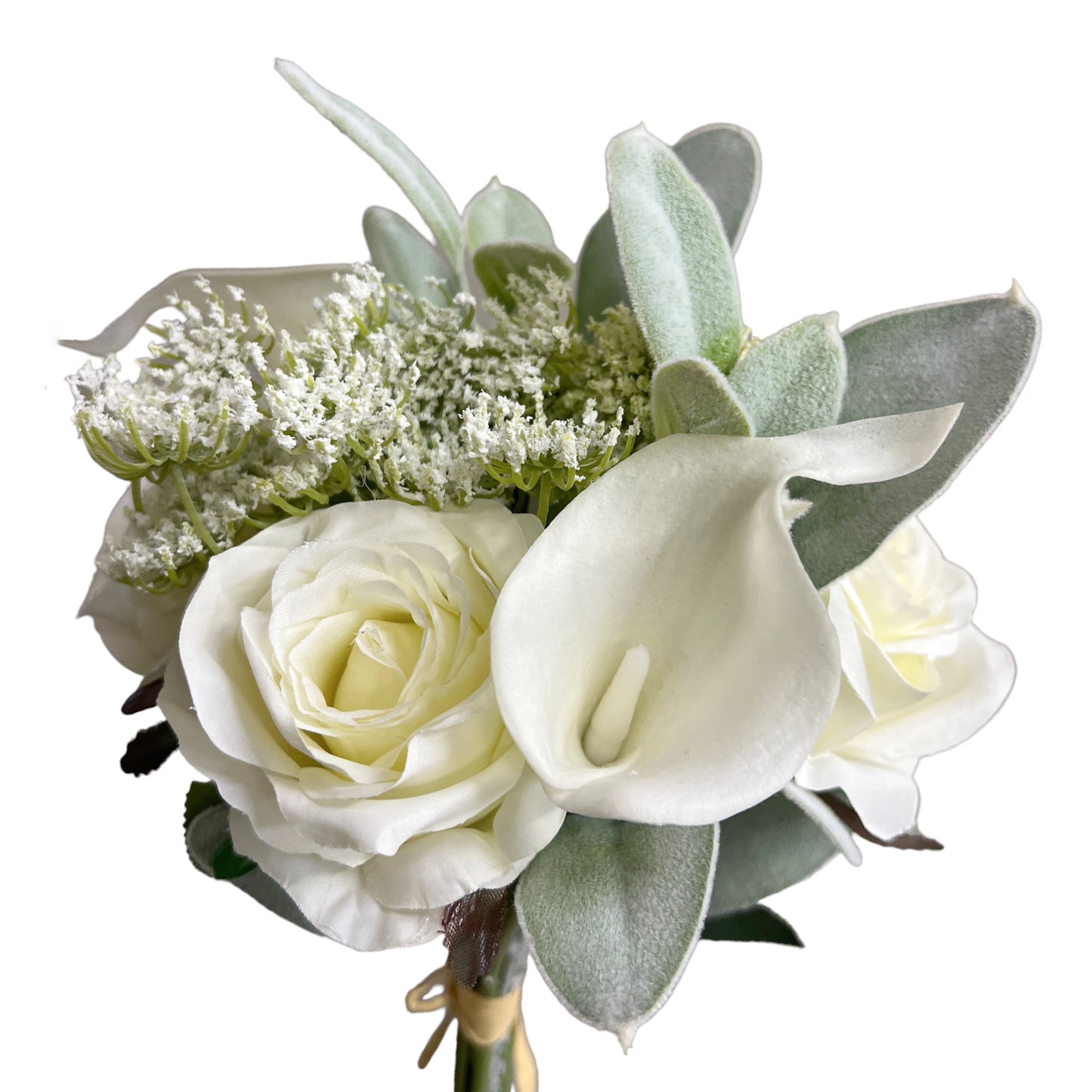 Faux Calla Lily, Rose, and Hydrangea Flower Bouquet - Elegant Artificial Floral Arrangement