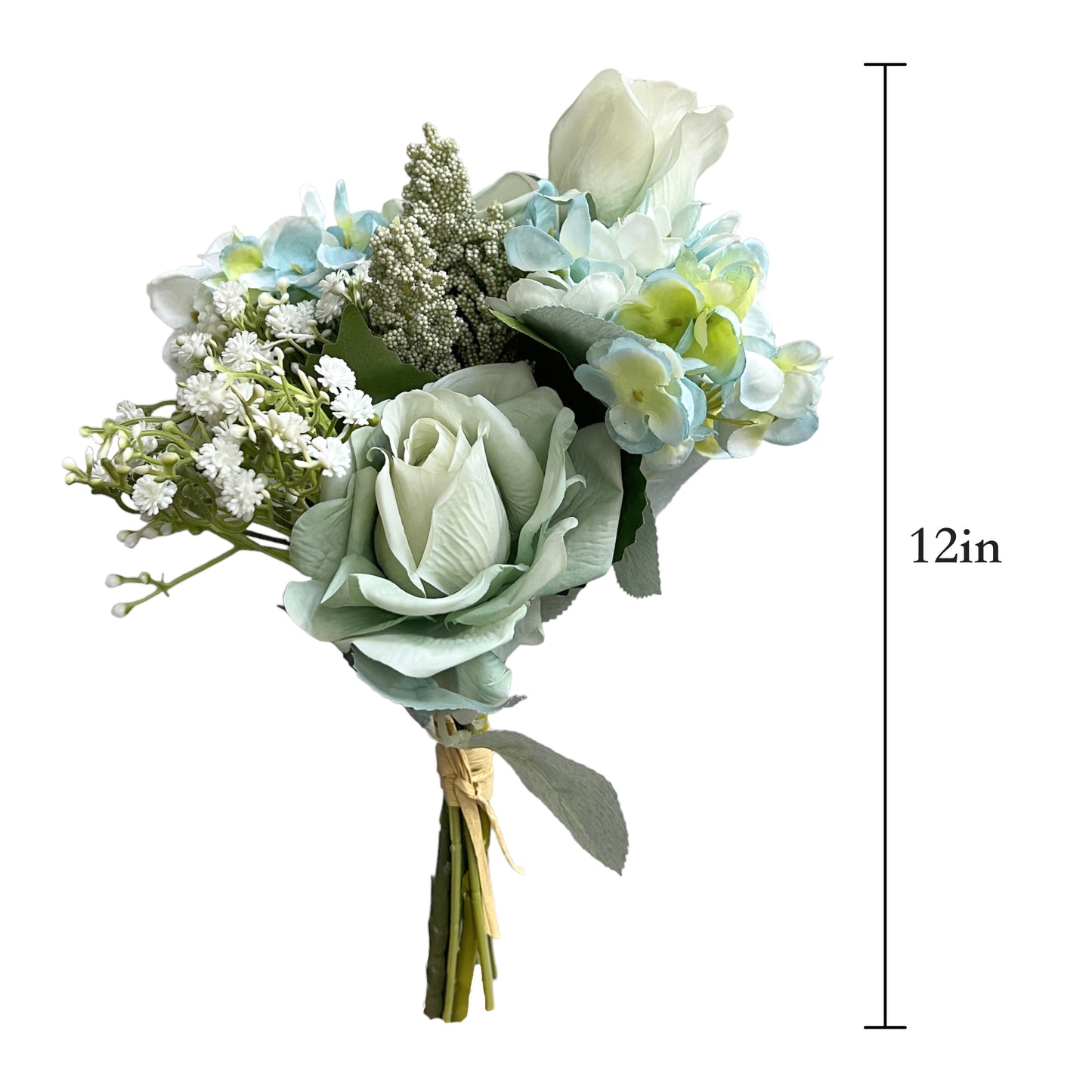 Artificial Pale Green Rose Pomander Bouquet Arrangement