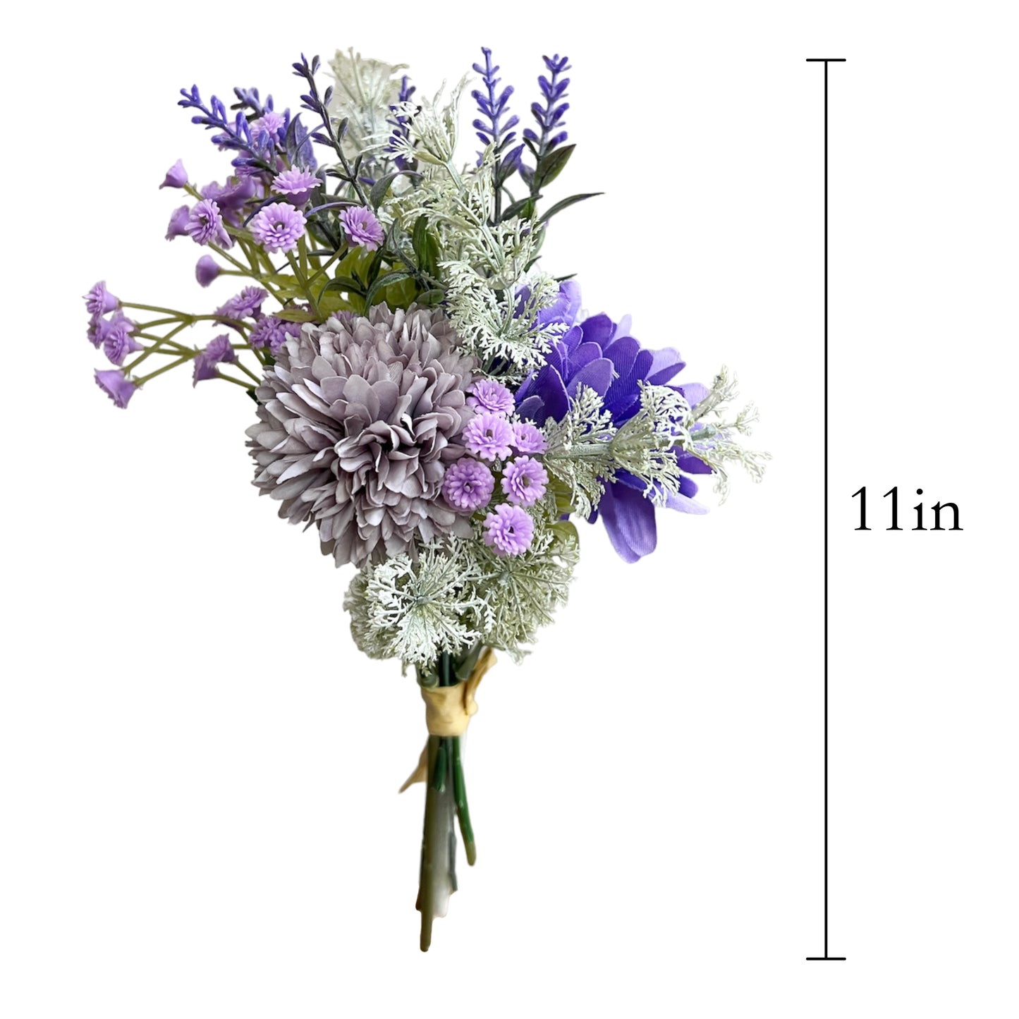 Artificial Purple Daisy Tea Rose Lavender and Dandelion Bouquet Arrangement