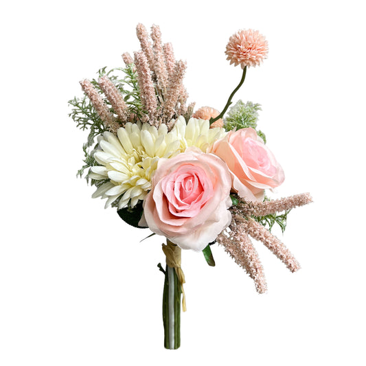 Artificial Rose and Flower Meadow Bouquet Arrangement