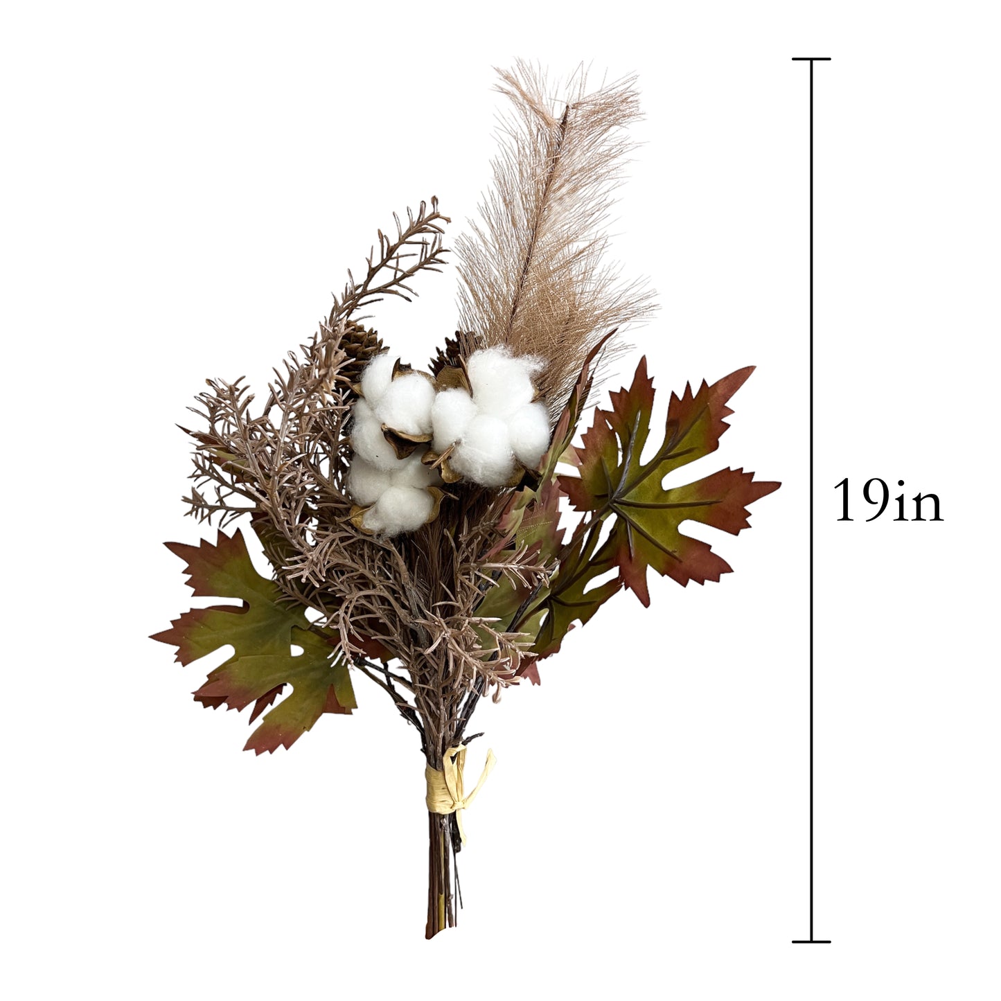 Autumn Artificial Maple Leaf and Pinecone Bouquet Arrangement