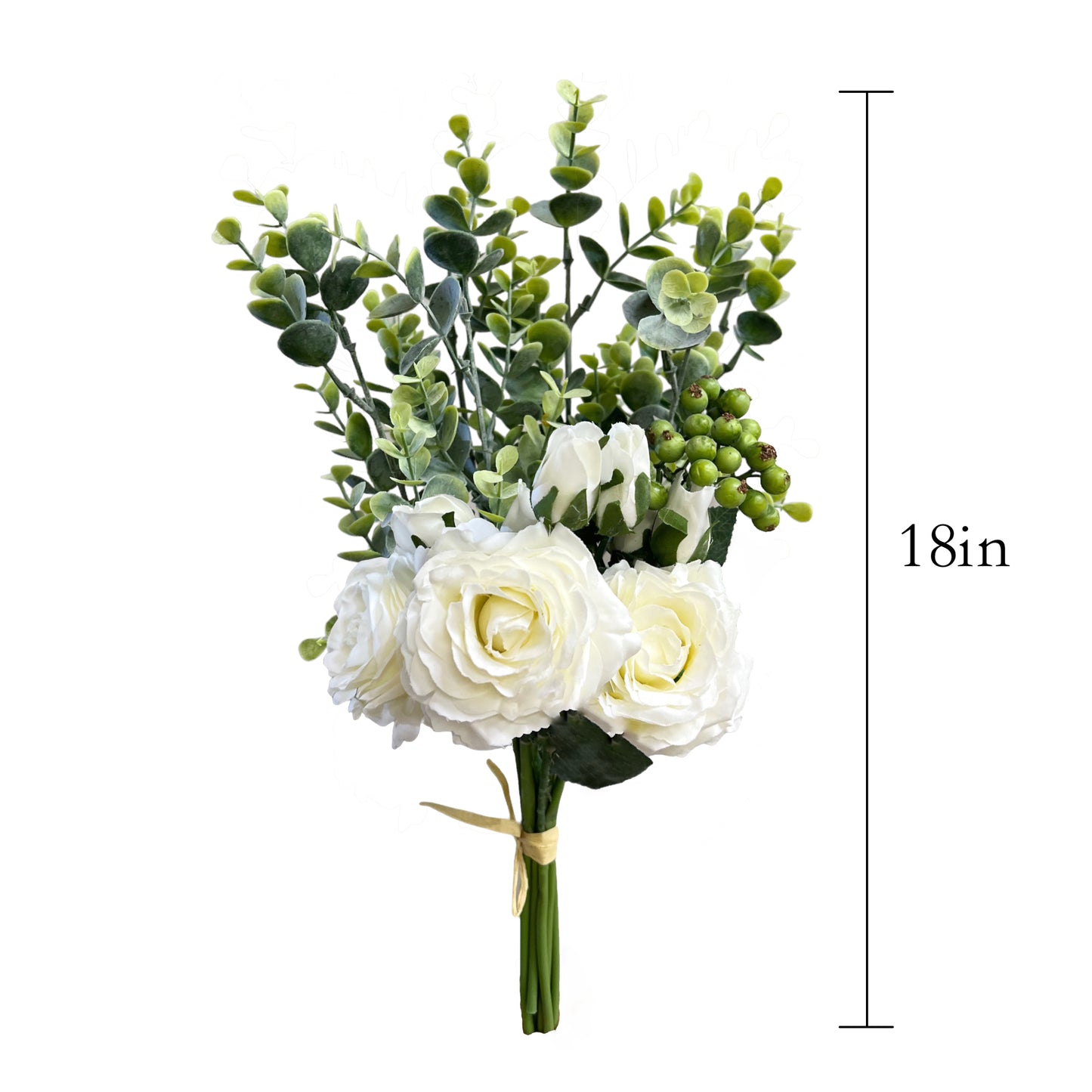 Artificial Rose Eucalyptus Floral Arrangement