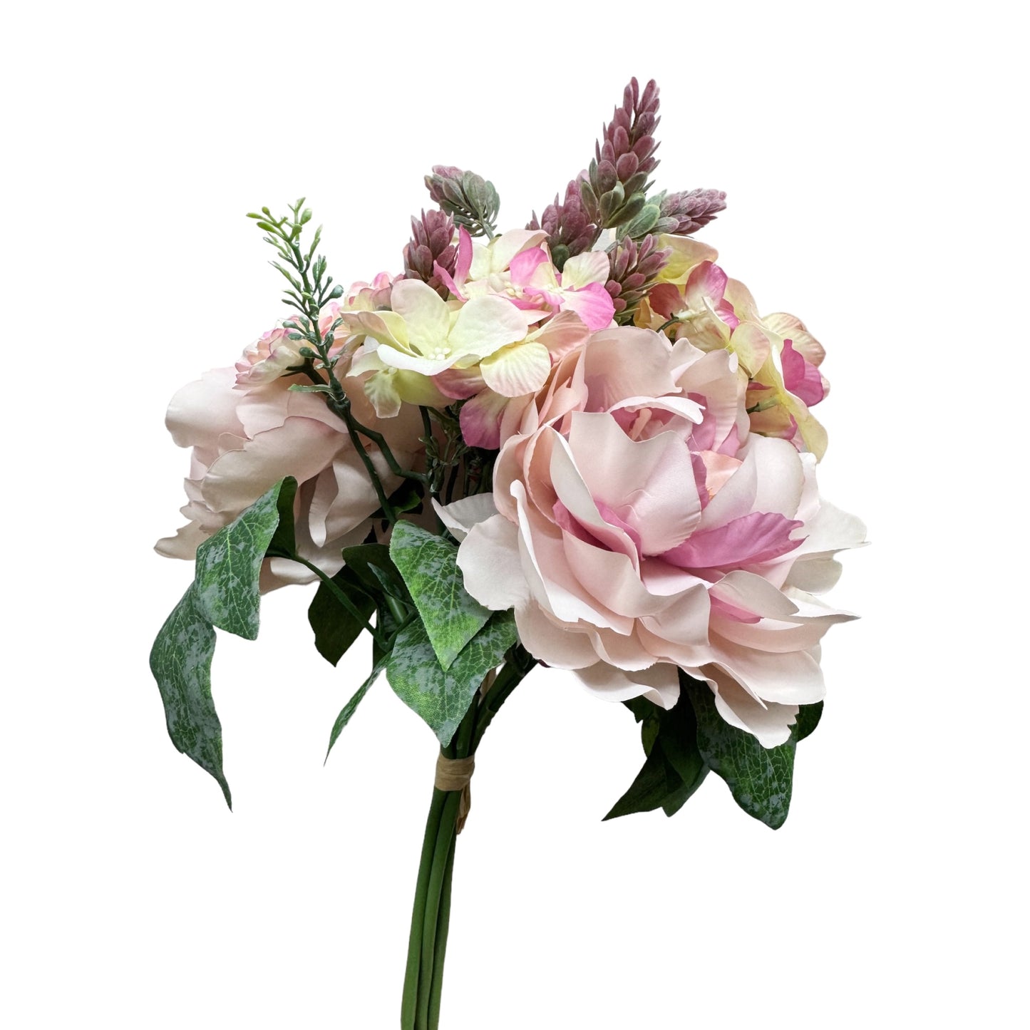 Elegant Faux Floral Bouquet - 15-inch Pink and Cream Artificial Flower Arrangement