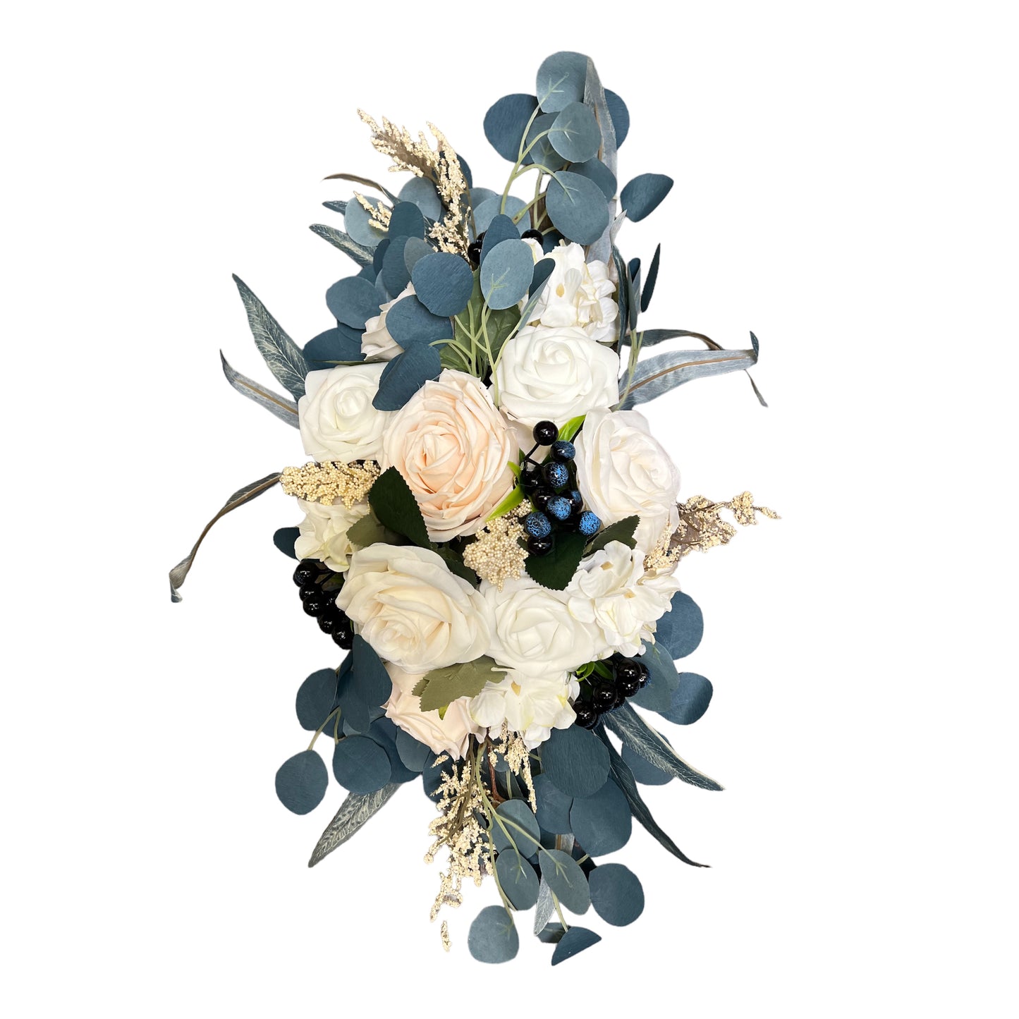 Navy Teal and Blueberry Artificial Wedding Arch Floral (Set of 3)