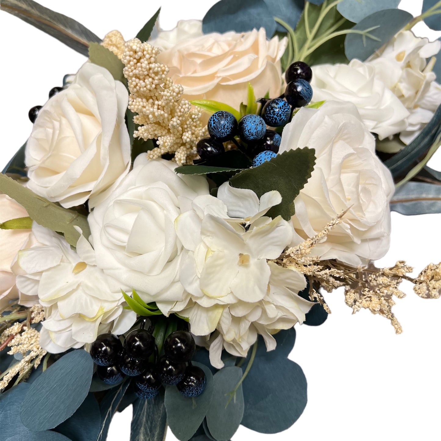 Navy Teal and Blueberry Artificial Wedding Arch Floral (Set of 3)