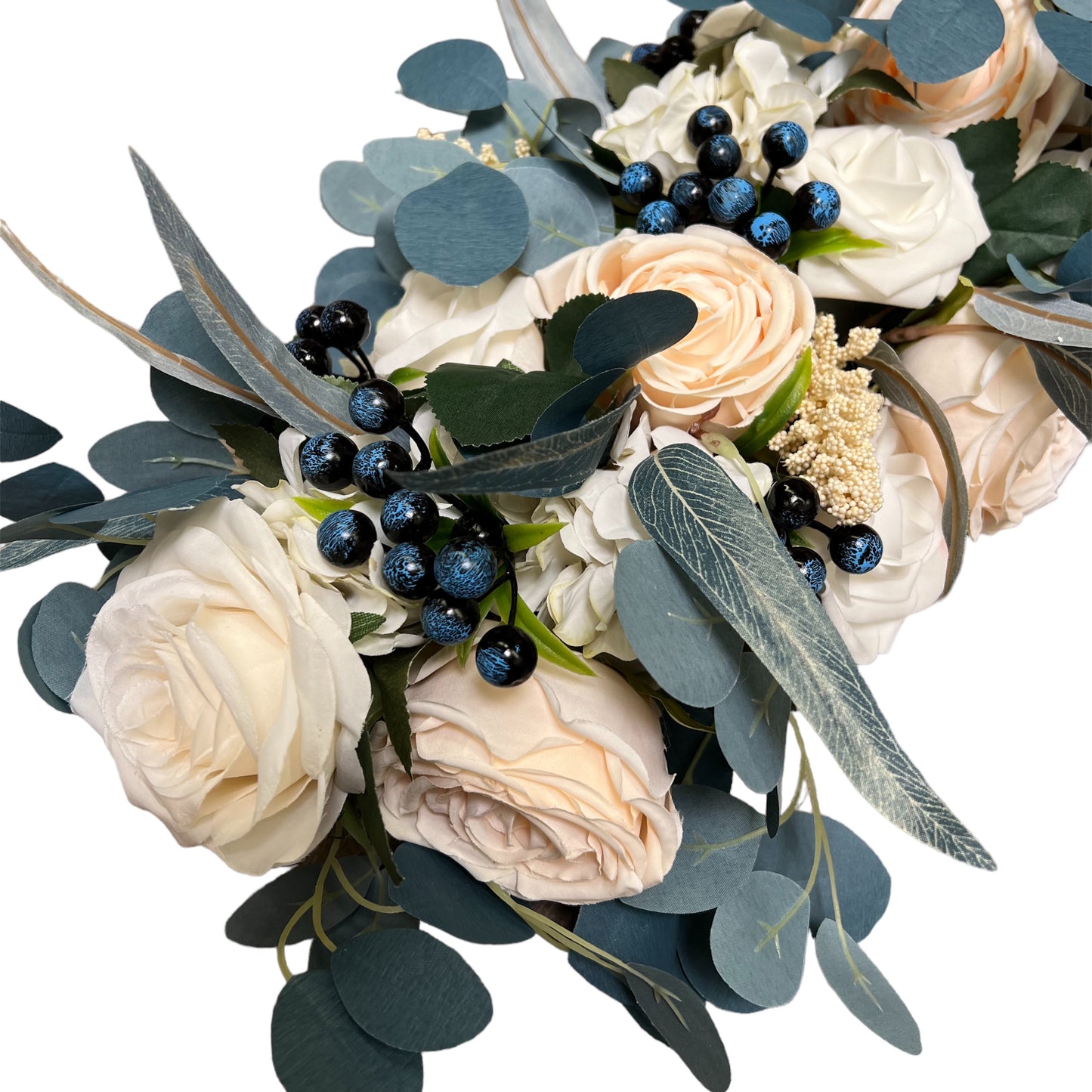 Navy Teal and Blueberry Artificial Wedding Arch Floral (Set of 3)