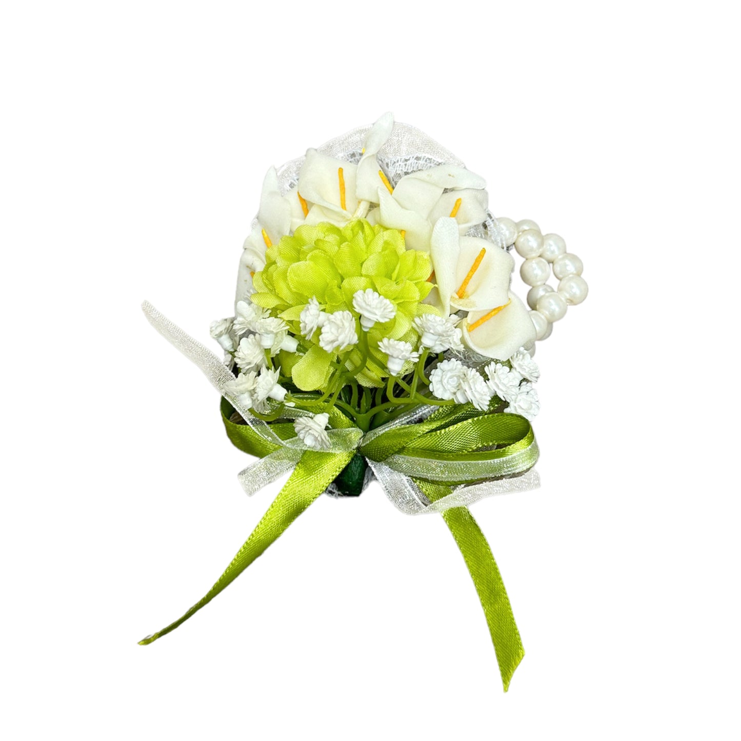 Verdant Charm Boutonniere and Wrist Corsage