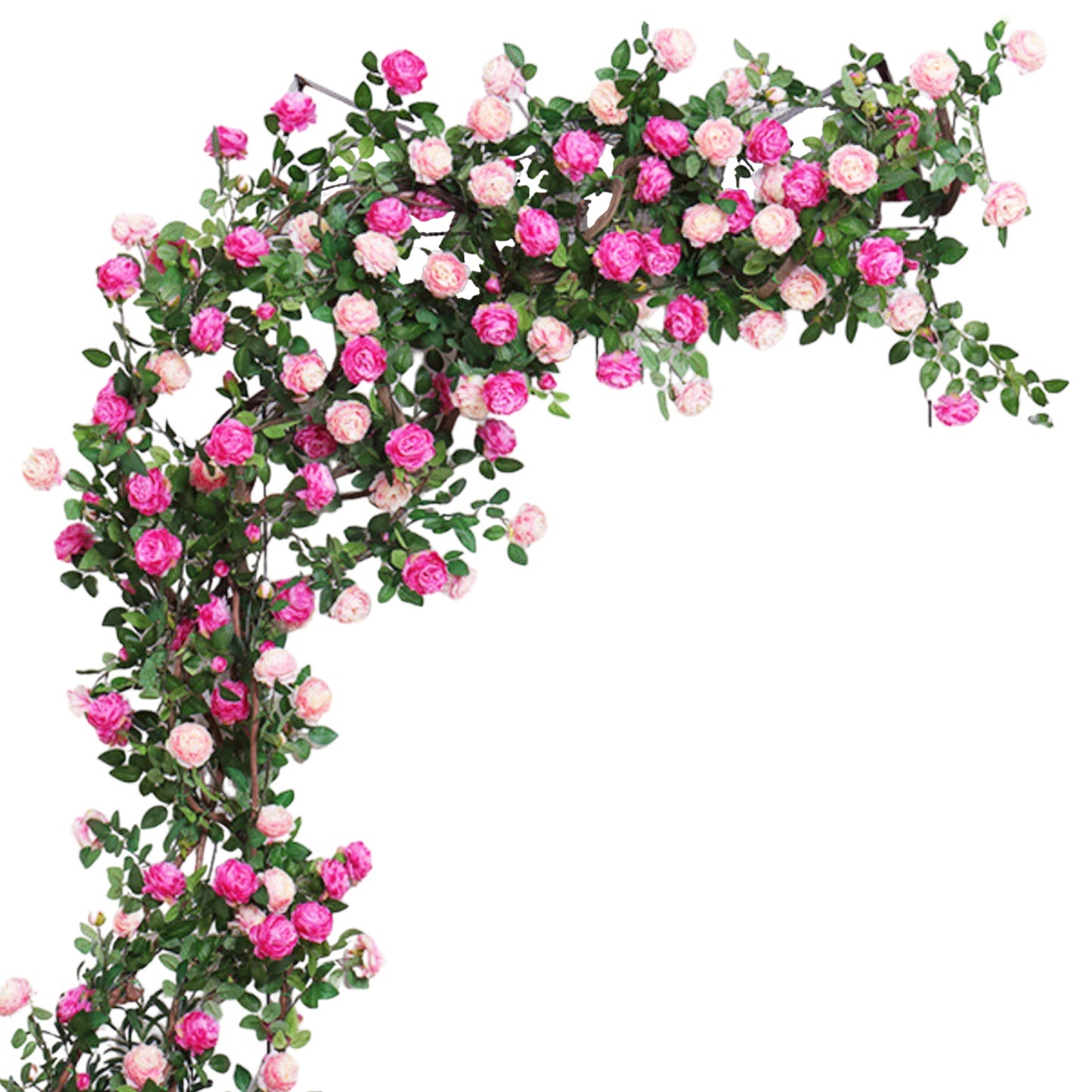 Flexible Artificial Peony Vine for Wall Decor, 70 inches