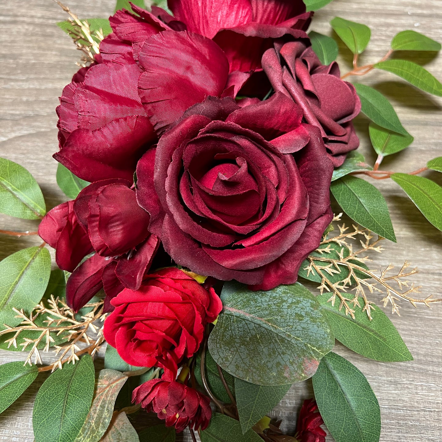 Artificial Red Rose Wedding Arch Decor (Set of 2)