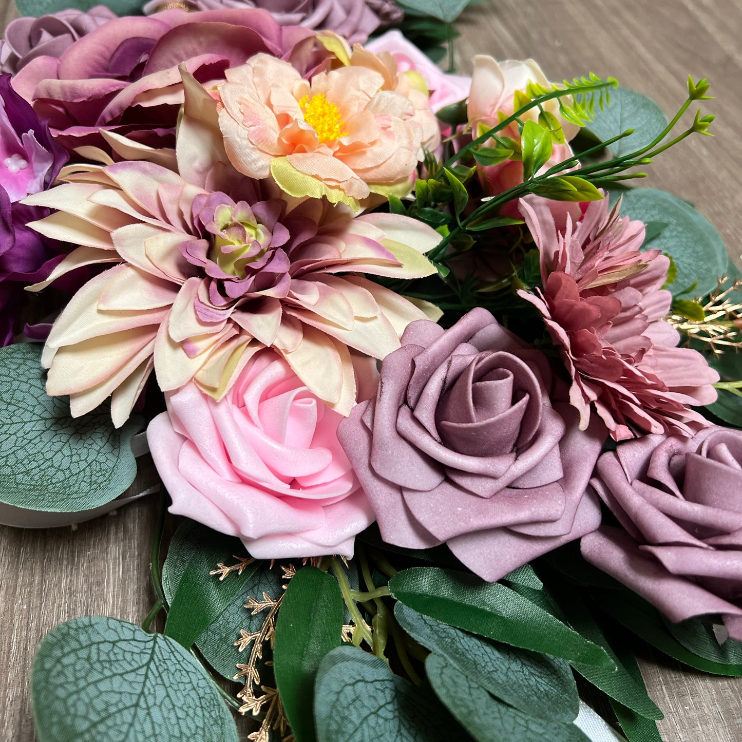 Artificial Rose Plum Purple Wedding Arch Decor (Set of 2)