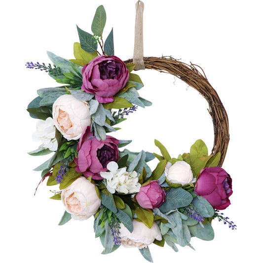 Artificial Peony & Eucalyptus Wreath