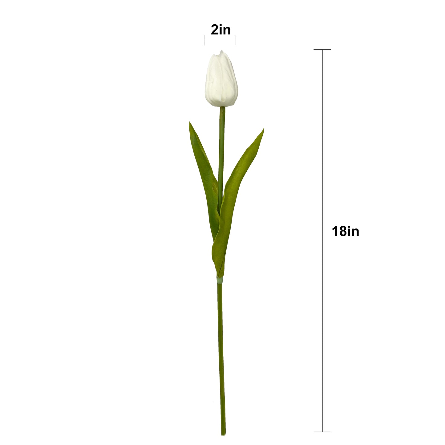 Set of 10 Artificial Tulip Stems with Real Touch, 18 inches Tall