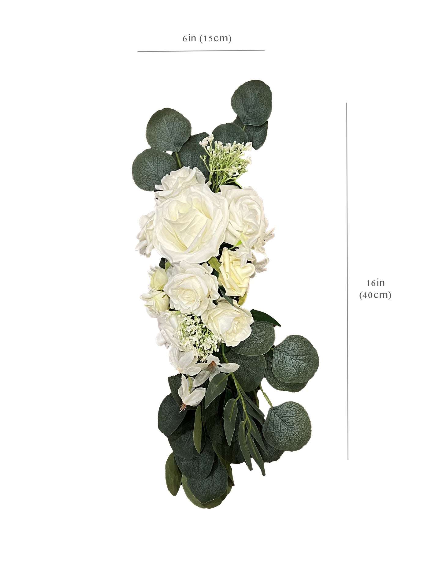Artificial White Rose and Eucalyptus Wedding Arch Backdrop Decor - Set of 2