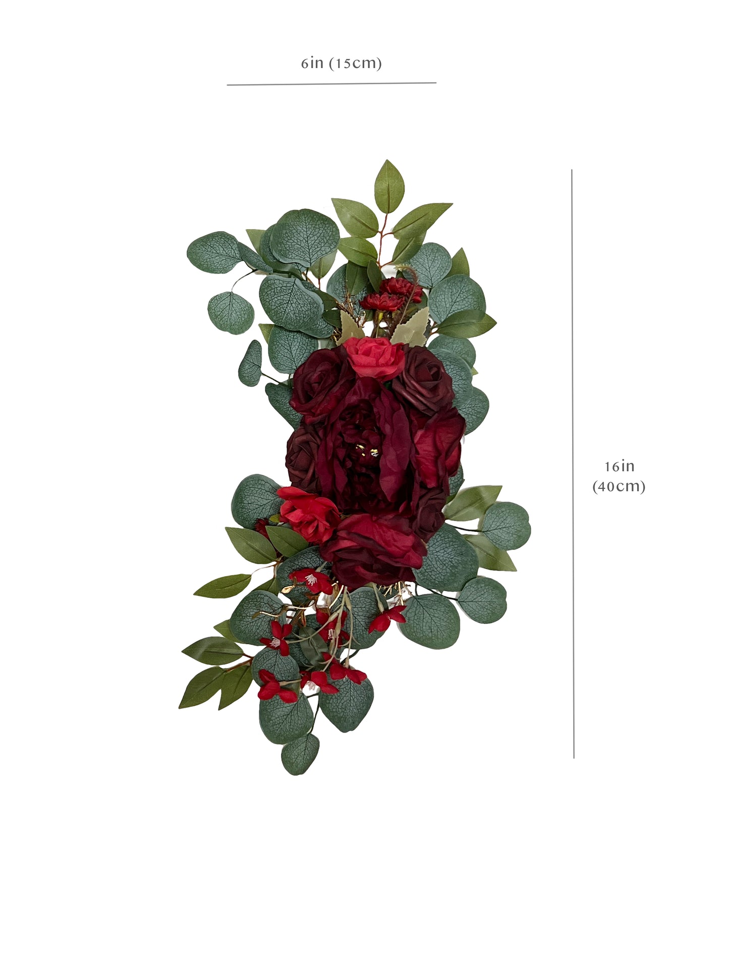 Artificial Red Rose Wedding Arch Decor (Set of 2)