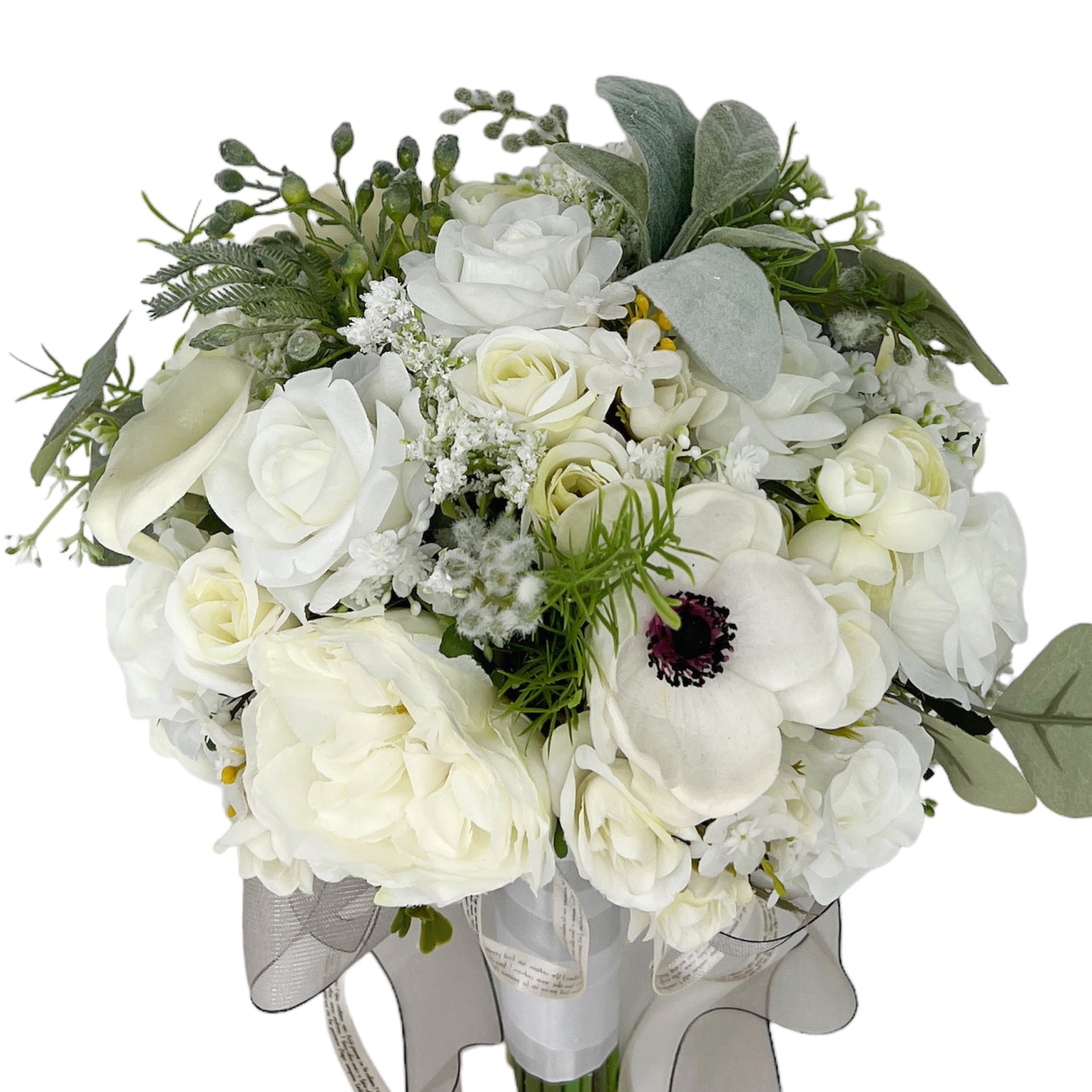 Elegant Artificial Wedding Bouquet with Roses and Calla Lilies for Brides and Bridesmaids