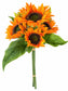 Artificial Sunflower Bouquet – 7 Stems, 14" Orange Faux Flowers