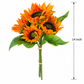 Artificial Sunflower Bouquet – 7 Stems, 14" Orange Faux Flowers