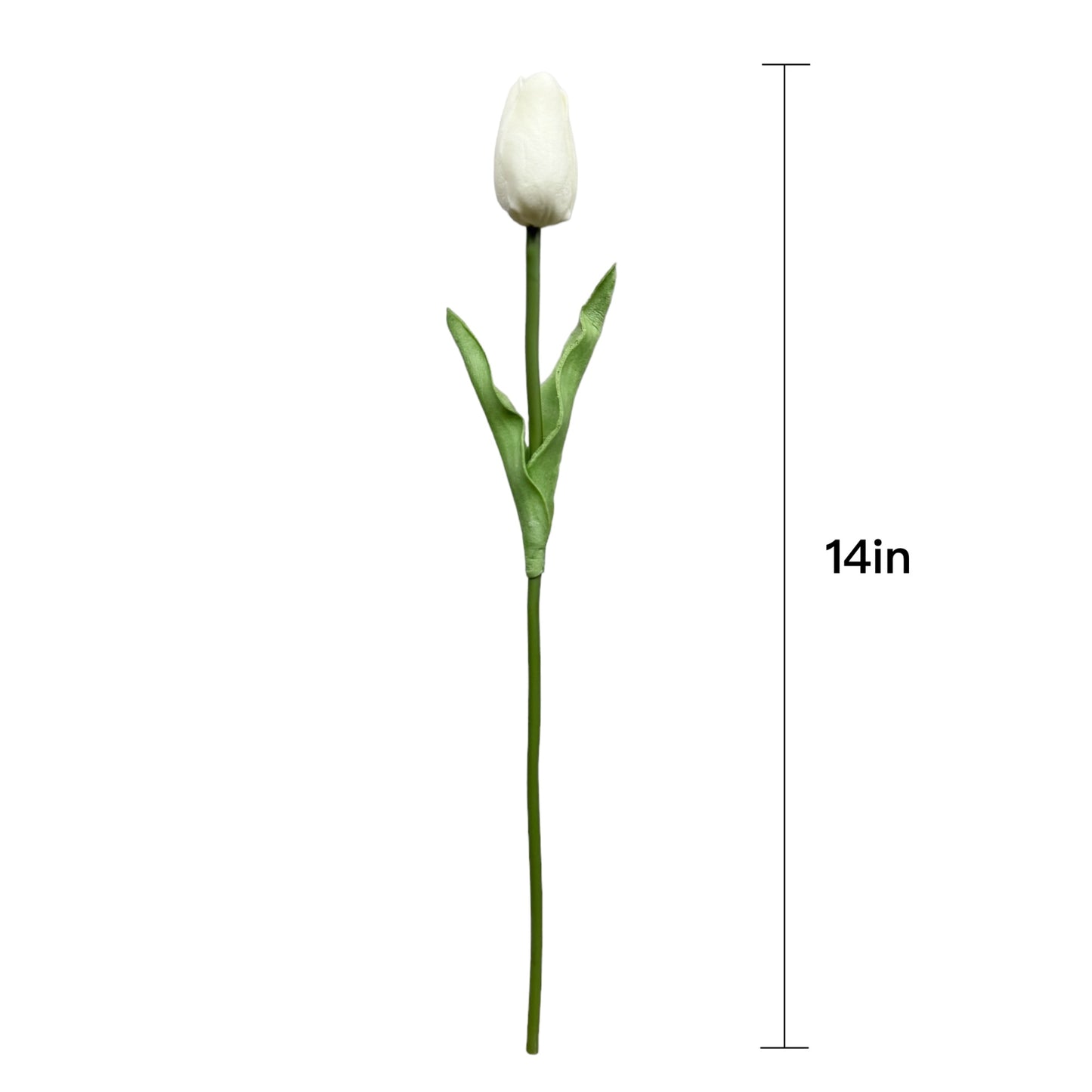 Artificial Tulip Stems – Real Touch PU Flowers (Light Pink & White), 13.5" Home Decor & Wedding
