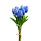Artificial Tulip Flowers with Real Touch Feel - Pack of 10 Stems