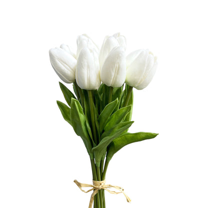 Artificial Tulip Flowers with Real Touch Feel - Pack of 10 Stems