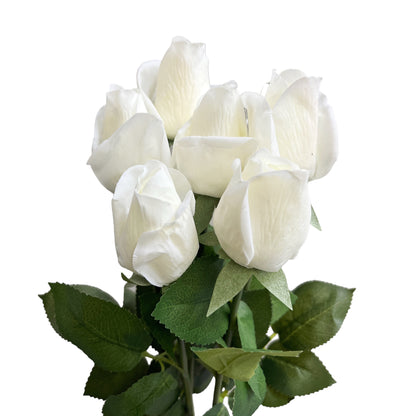 Artificial Rose Stems (Set of 6) with Realistic Feel
