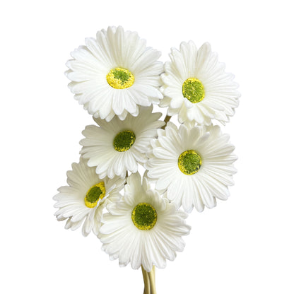 Artificial Real Touch Gerbera Barberton Daisy Stems (Set of 6)