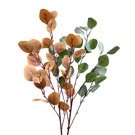 Set of 2 Artificial Eucalyptus Stems - 33 Inch Tall