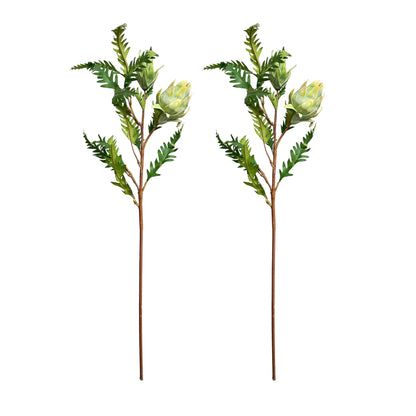 Artificial Globe Artichoke Stems, Set of 2, 32in tall