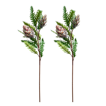 Artificial Globe Artichoke Stems, Set of 2, 32in tall