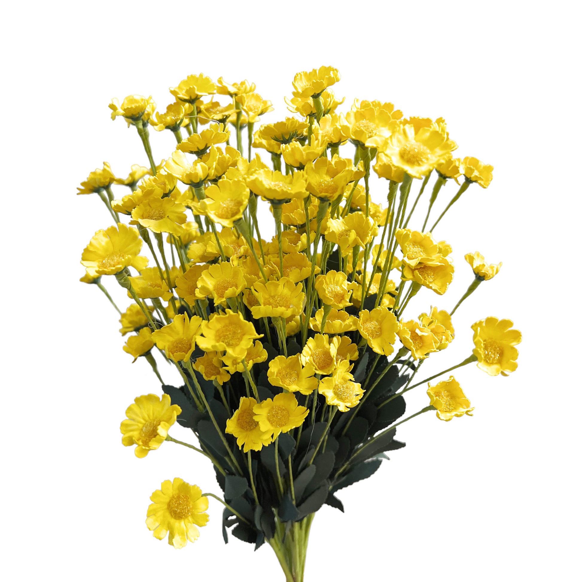 Set of 10 Artificial Daisy Flower Stems in Multiple Colors Yellow