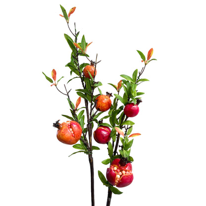 Artificial Pomegranate Branches Stems- Set of 2, 29 inches tall