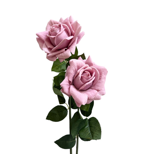 Set of 2 Lifelike Artificial Roses with Long Stems - 30in Tall