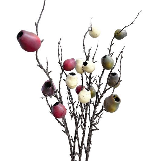 Set of 2 Long-Stemmed Poppy Pipes with Fruit-Shaped Bowls