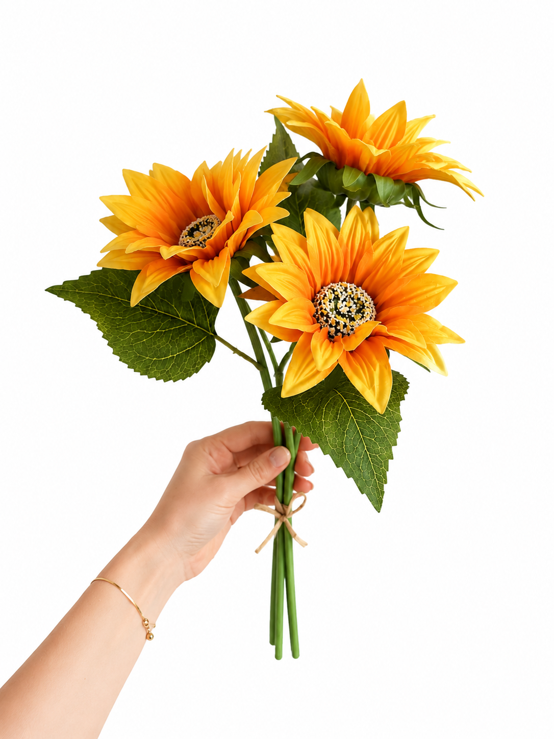 Real Touch PU Sunflower Bundle – 3 Stems