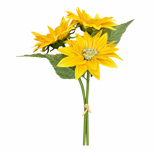 Real Touch PU Sunflower Bundle – 3 Stems