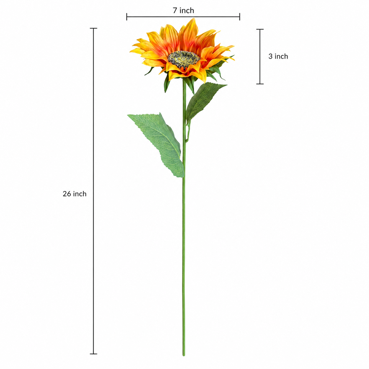Real Touch PU Sunflower Stems – Set of 2