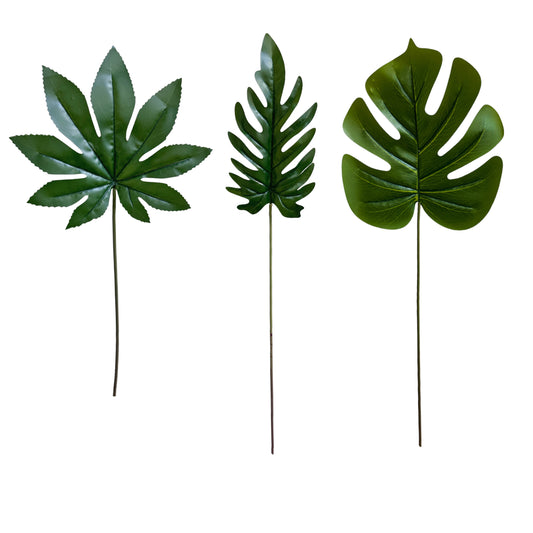 Flexible Stem Faux Leaf Trio