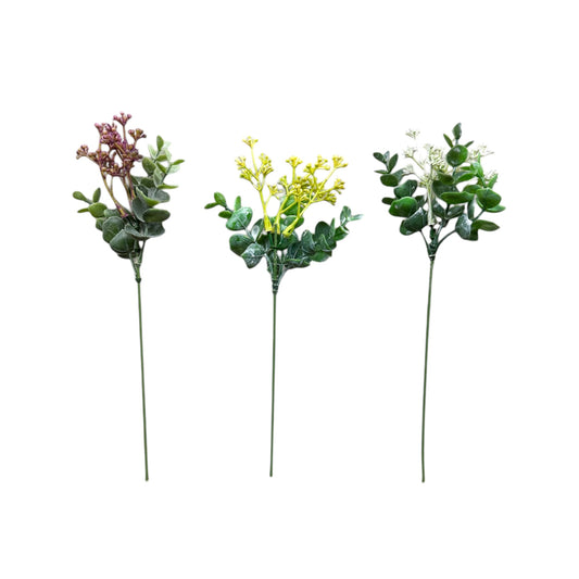 Set of 6 Bendable Stem Eucalyptus Greenery Picks - 10" Tall